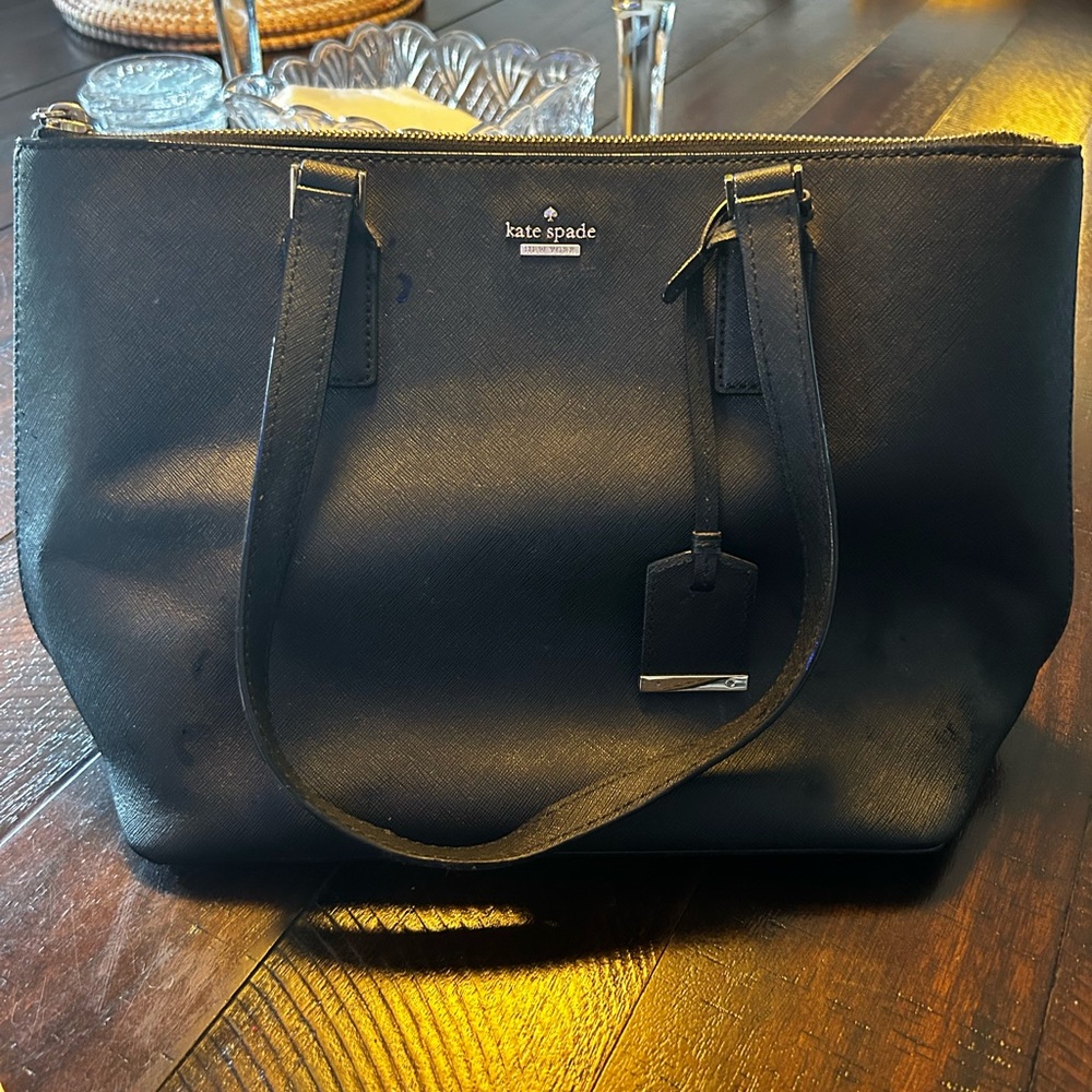 Kate Spade Black Leather Tote Bag Sophisticated Design